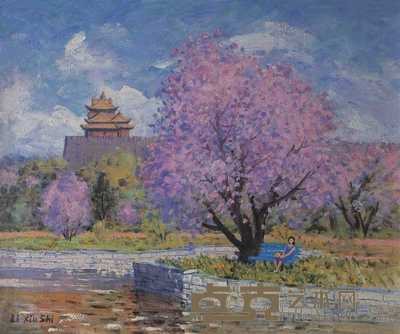 李秀实 故宫角楼远眺 49×60cm
